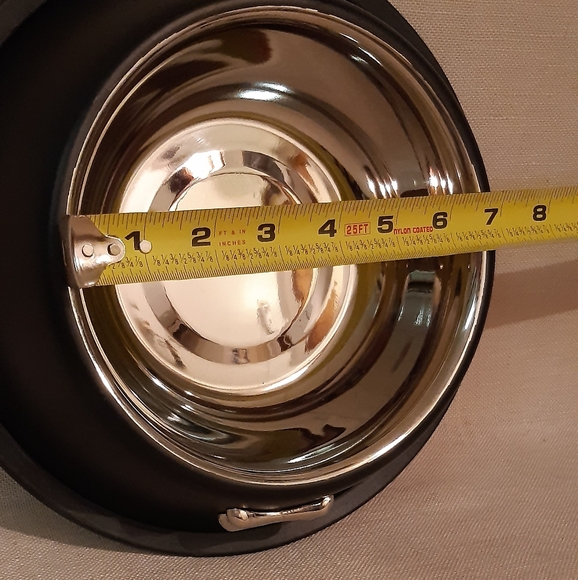 Matte Black & Silver Pet Bowl / Holder - Picture 3 of 3